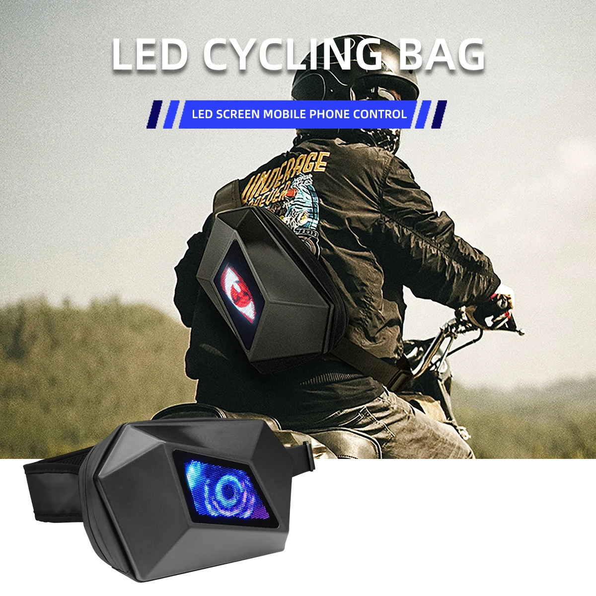 Knight travel Inclined shoulder bag Hard shell backpack Cool DIY LED style Men's shoulder bag Outdoor  Cycling portable bag