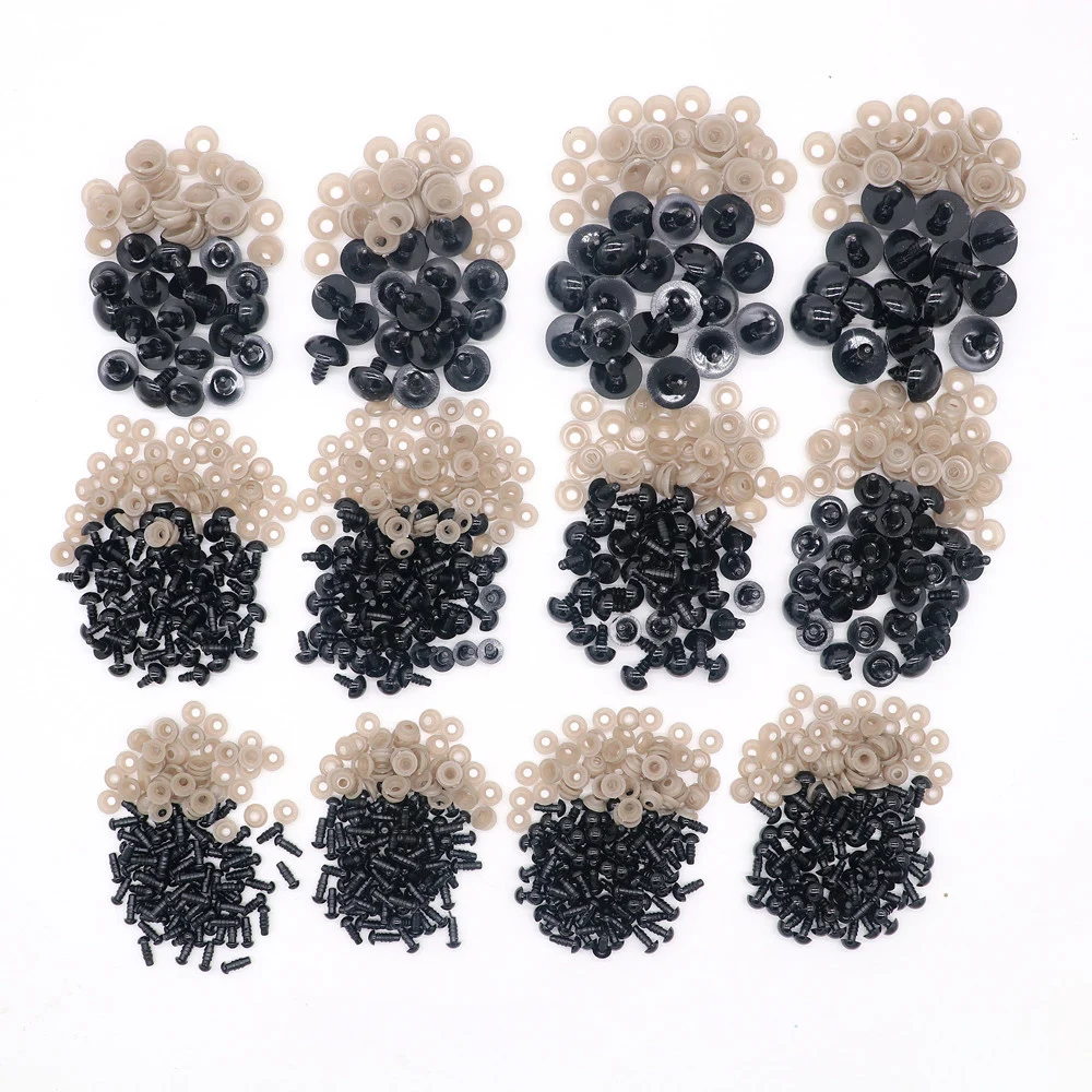 50/100pcs 5-18mm Black Plastic Safety Eyes Eyeball Doll Accessories For Toys Amigurumi Diy Kit Crafts Eyes Animal Doll Decor