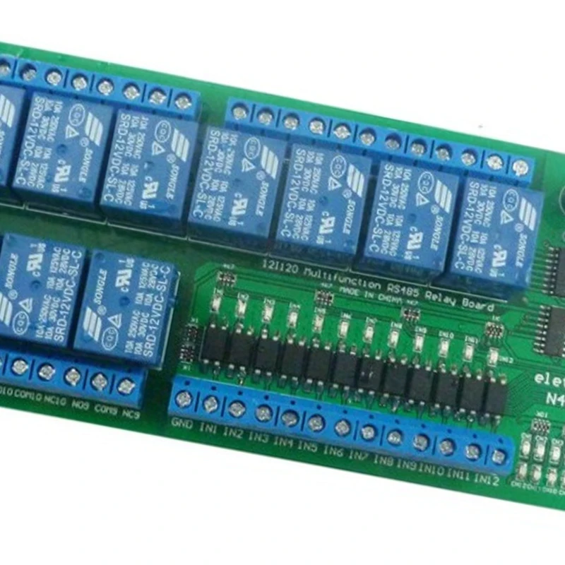 Imagem -04 - Módulo de Relé Modbus Rtu para Plc Ptz Led Motor Machine Control Saída de Entrada Digital Uart Rs485 24v 12ch