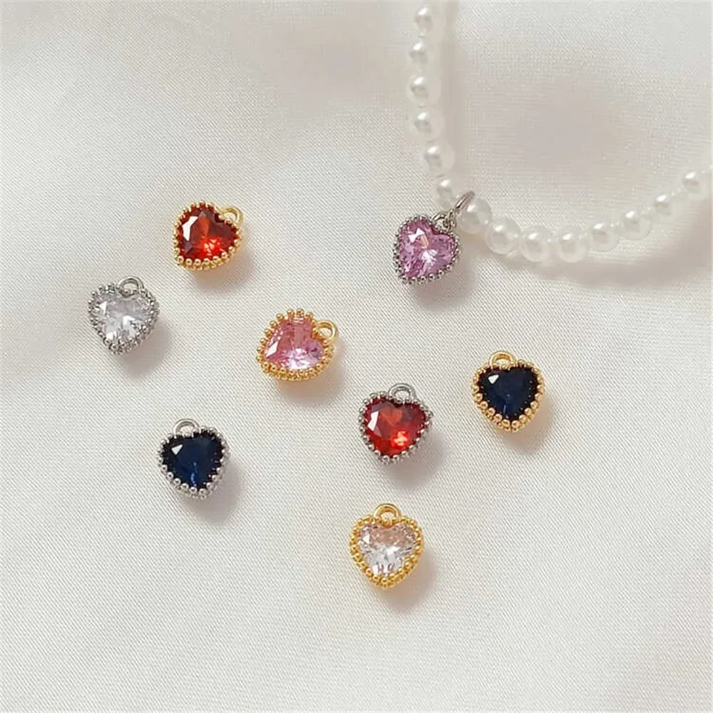 

Позолоченная медь 14 карат с микроинкрустацией в виде сердца, браслет ручной работы из циркона, ожерелье и ювелирные аксессуары