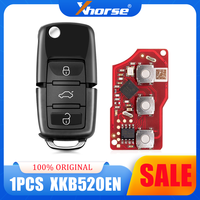 1PCS Xhorse XKB520EN B5 Flip Second Generation Wire Remote Key 3 Buttons Supports Wireless Programming Universal Smart Key
