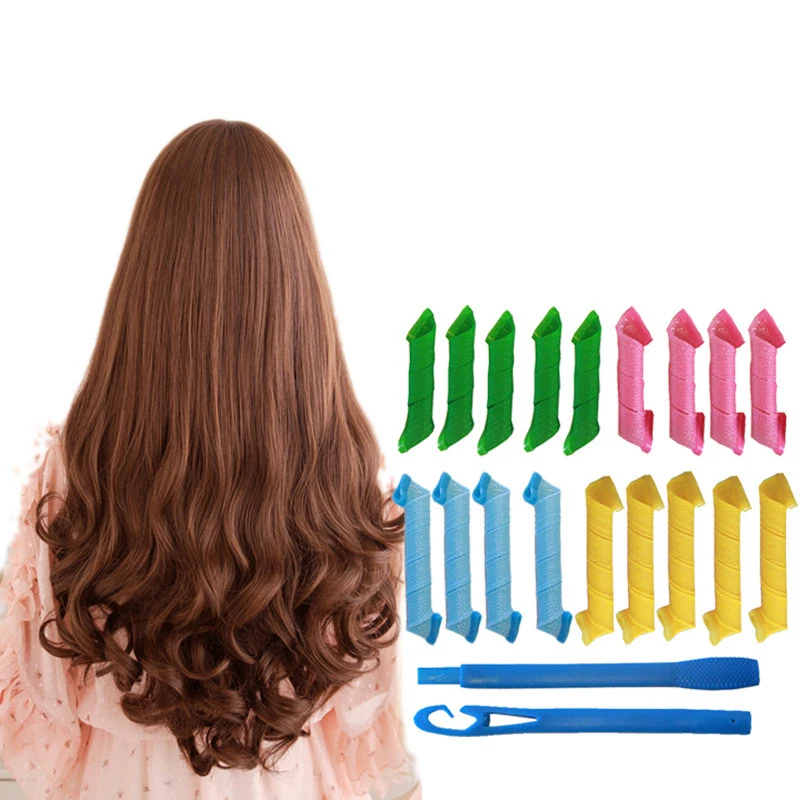 Heatless Hair Curlers Set Create Bouncy Spiral Curls Without Heat Damage Safe Easy To Use Hooks For Effortless Styling Kit