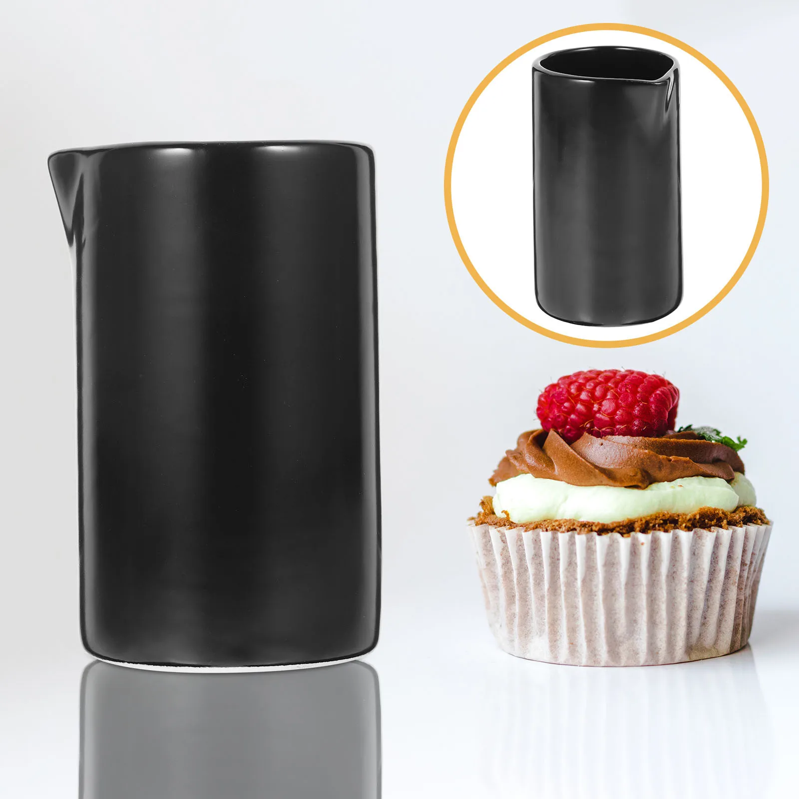 إبريق الحليب السيراميكي، إبريق كريمر أنيق ومستقر ومتعدد الاستخدامات لصب المزبد، حاوية حليب القهوة واللاتيه، سيراميك متعدد الاستخدام #3