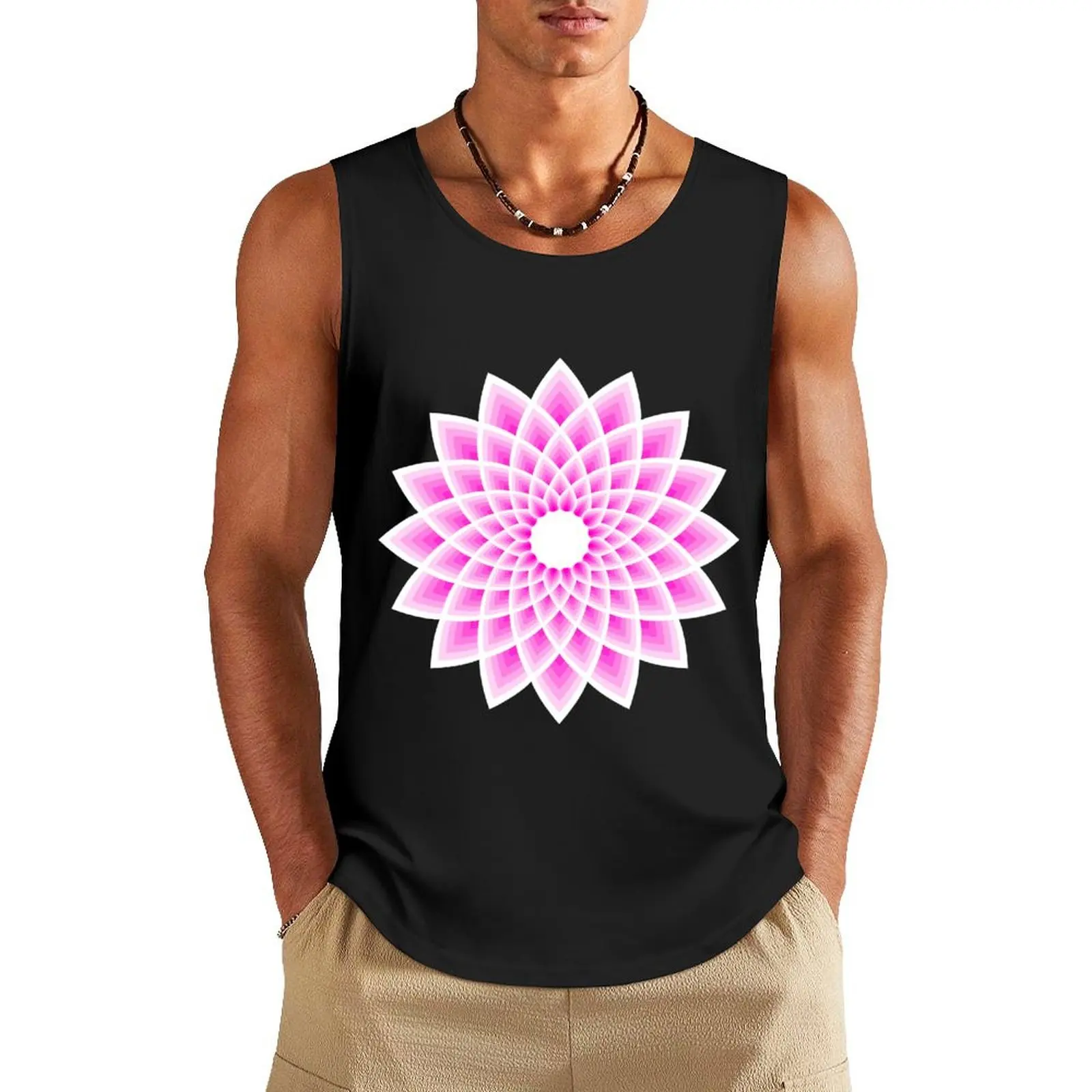 Lotus mandala Tank Top summer clothes man 2024 Man gym clothes basketball Bodybuilding shirt