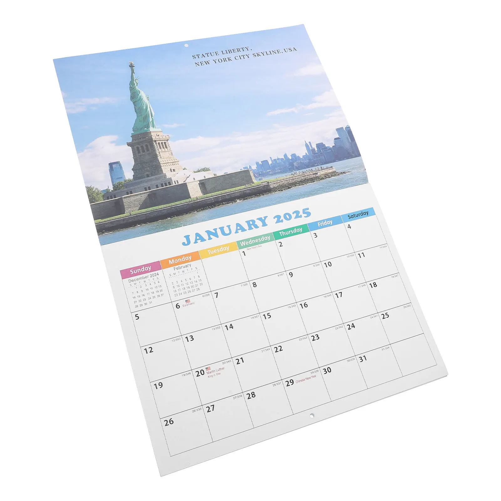 

2025 Decorative Wall Calendar 12 Months January to December World Travel Scenery Theme Space-Saving Compact Size for Desk