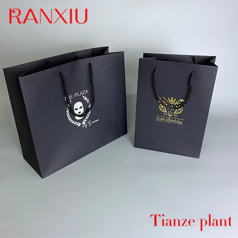 Personalizzato stampato il tuo Logo bianco marrone Kraft Gift Craft Shopping Paper Bag con manici