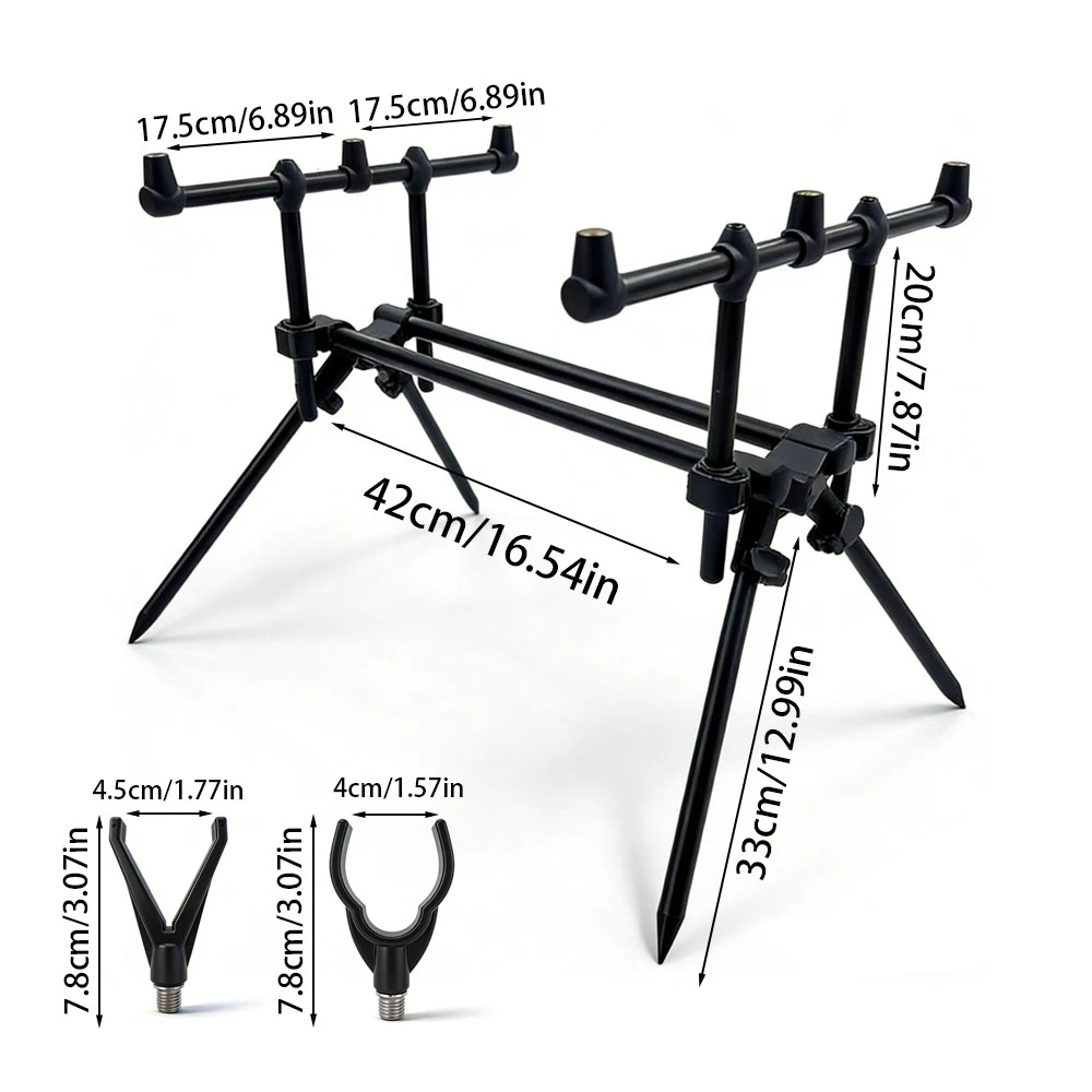 Soporte de Cañas Plegable JSFUN – Trípode ajustable para orilla - imagen 2