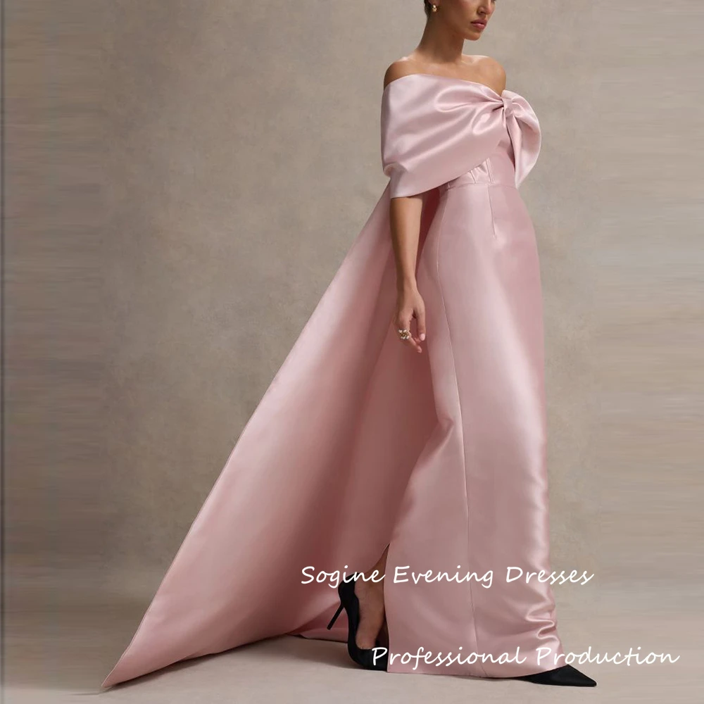 فساتين لحضور الحفلات الموسيقية من الساتان كيب 2025 فستان سهرة ميكادو عالي الجودة للنساء أنيق بفيونكة فساتين حفلات رسمية