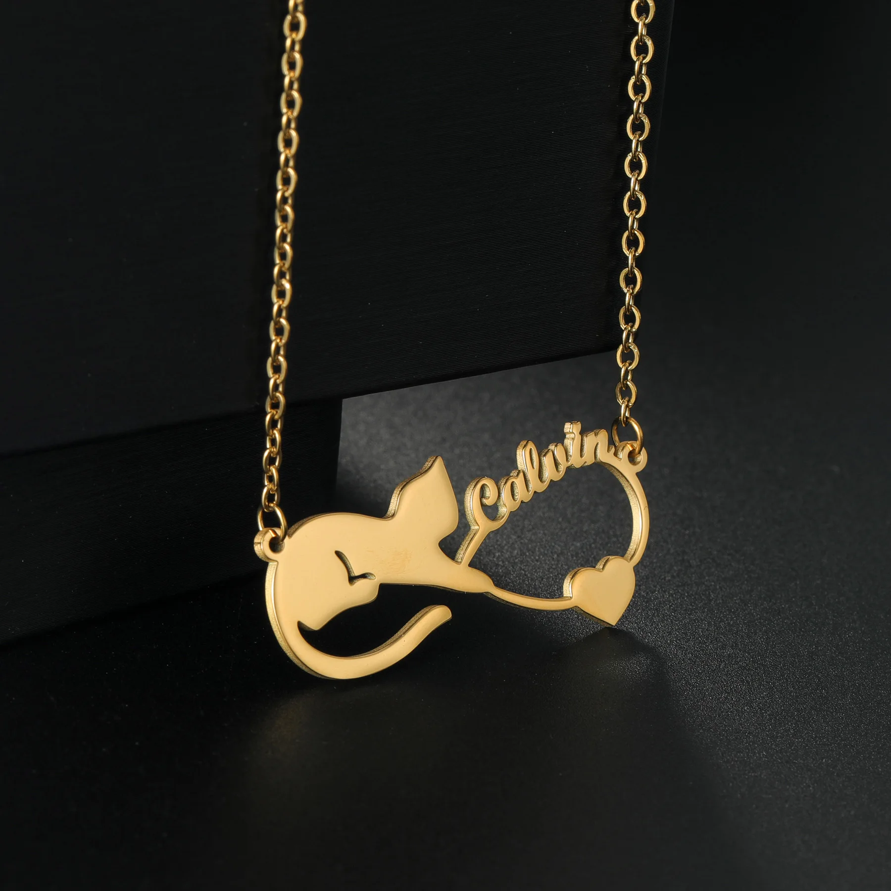 Collares Infinity con nombre personalizado para mujer y pareja, colgante de corazón infinito de acero inoxidable, regalo de joyería de cumpleaños