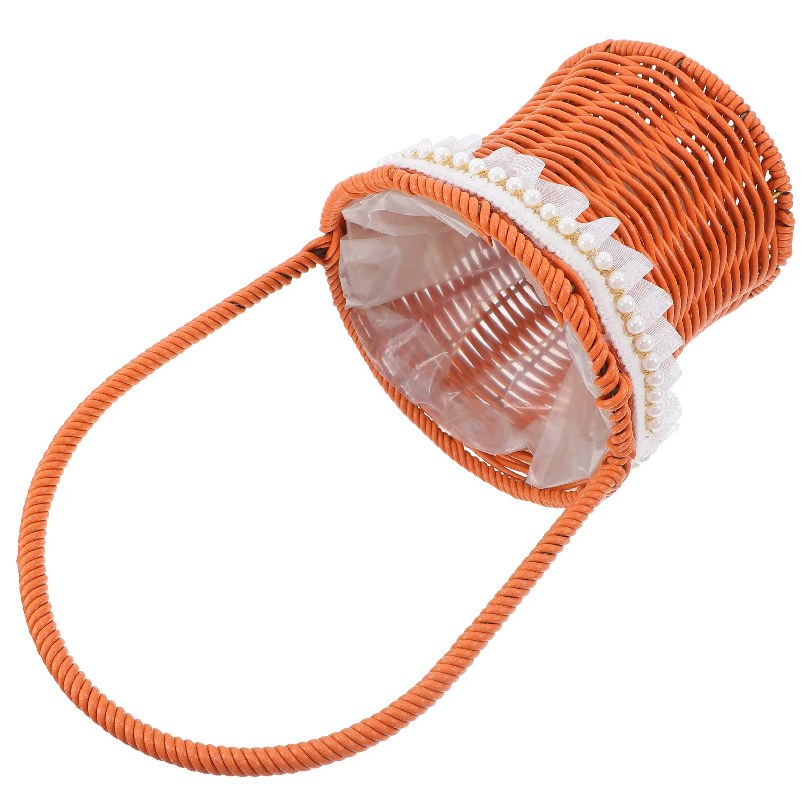 

Плетеная корзина для цветов из ротанга: стильный и элегантный дизайн, удобный материал из полипропилена, универсальна для Пасхи, пикников, садоводства, суккулентов