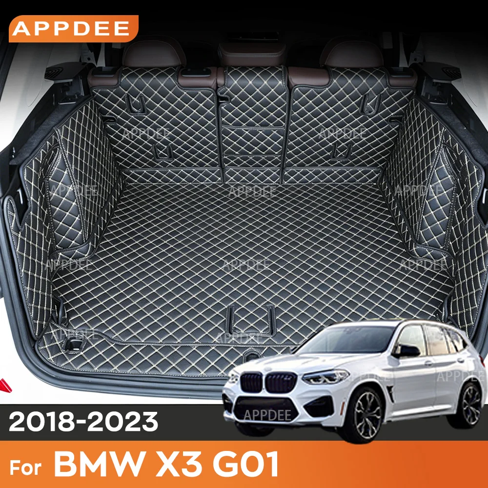 APPDEE Für BMW X3 G01 2018-2023 2022 2021 2020 Kofferraummatte Laderaumauskleidung PU-Leder Vollabdeckung Wasserdichtes Innenzubehör