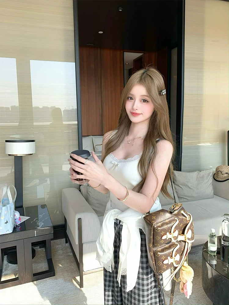 

Твидовый жакет темно-синий для девочек и женщин, весна-лето, дышащий, воздушный, сетчатый, водоотталкивающий, чистый, стильный, с принтом, тканый, Ins