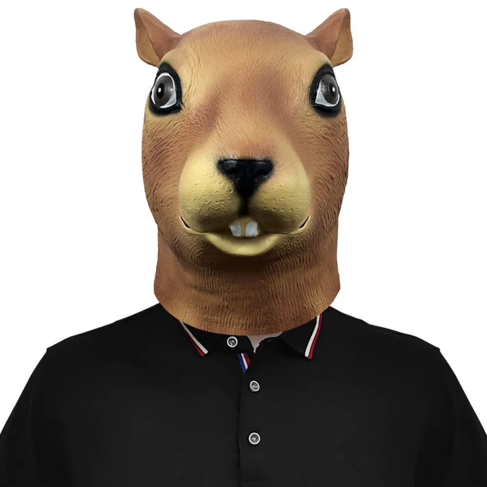 Latex-Eichhörnchenmaske, Ganzkopf-Tiermaske, Kostüm-Cosplay-Requisiten – Detail 1