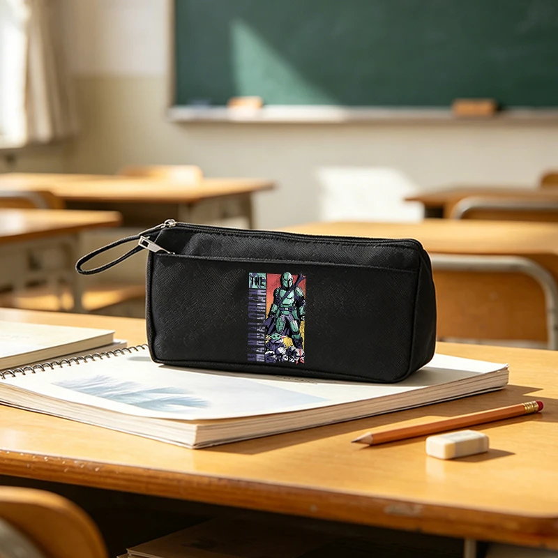 Stared Wars Canvas Pencilcase Cute Cartoon Printed Pencilbag Students Back To School Stationary Storage Pouch Birthday Gifts Bag