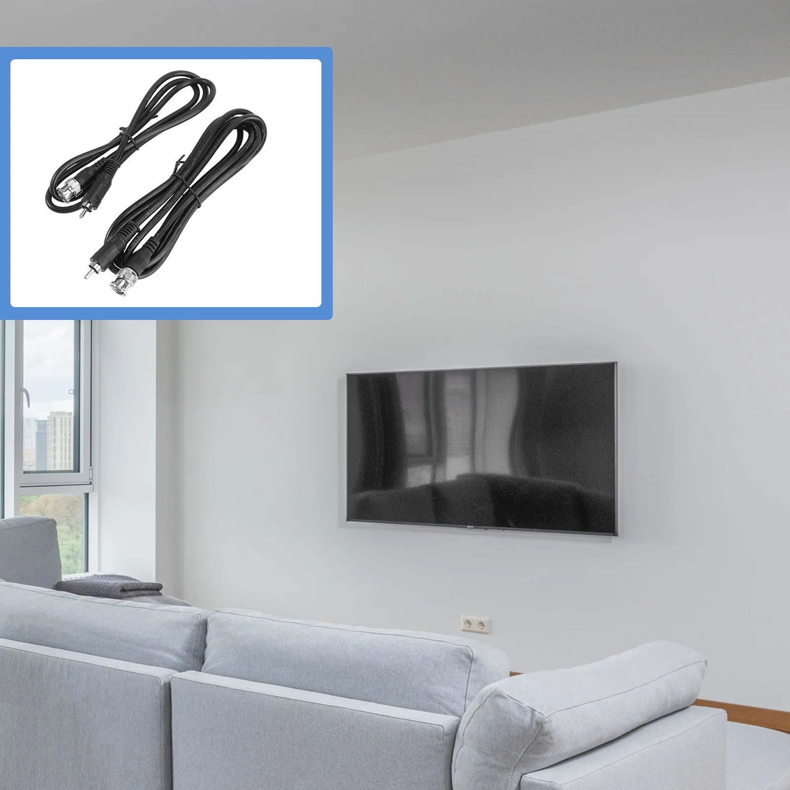 

2Pcs to Av Video Cable Converter Flexible Efficient for Surveillance Systems Strong Signal Transmission