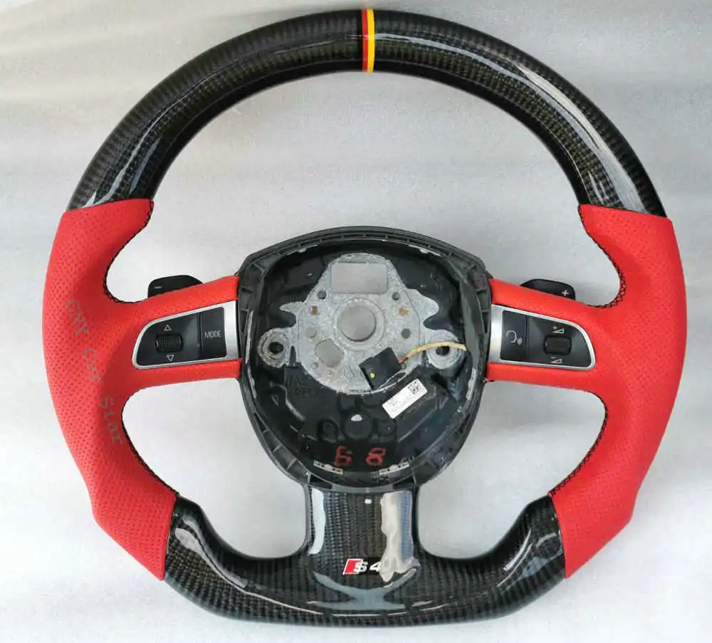 100% Real Carbon Fiber Car Steering Wheel For Audi A3 A4 A5 S3 S4 S5 S6 RS4 RS5 RS6