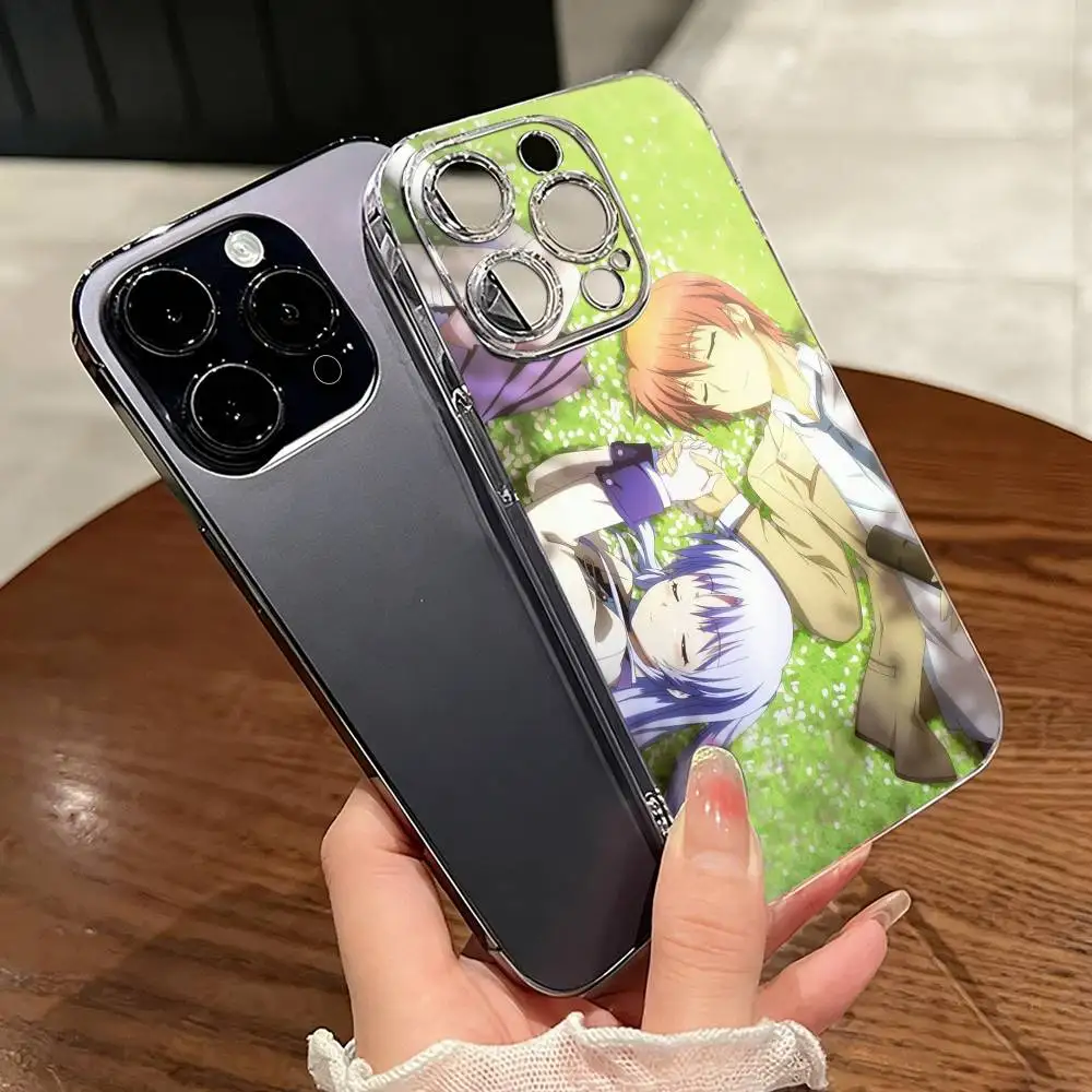 

Anime Angel Beats Phone Case For iPhone 17 16 15 14 13 12 11 Mini Pro Max Plus Transparent Cover