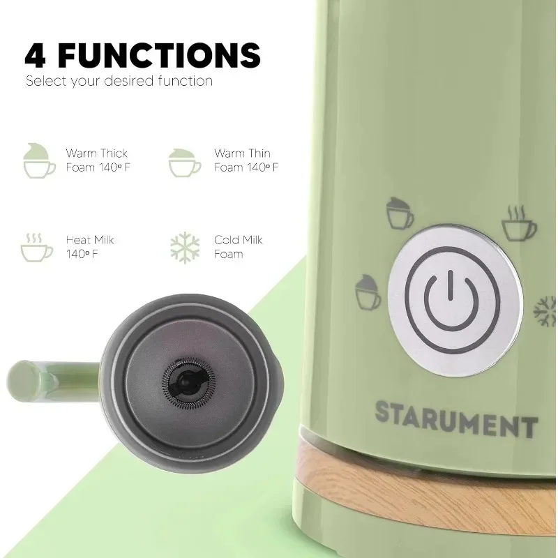 HAOYUNMA Electric Milk Frother and Steamer - Automatic Milk & Heater for Coffee Other Creamy Drinks - 4 Settings for Cold Foam