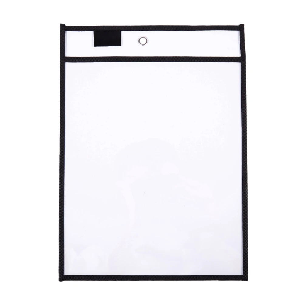 Exquisite-60 Pack Dry Erase Pockets PVC Transparent Sewn Dry Erase File Bag Reusable Dry Erase Bag