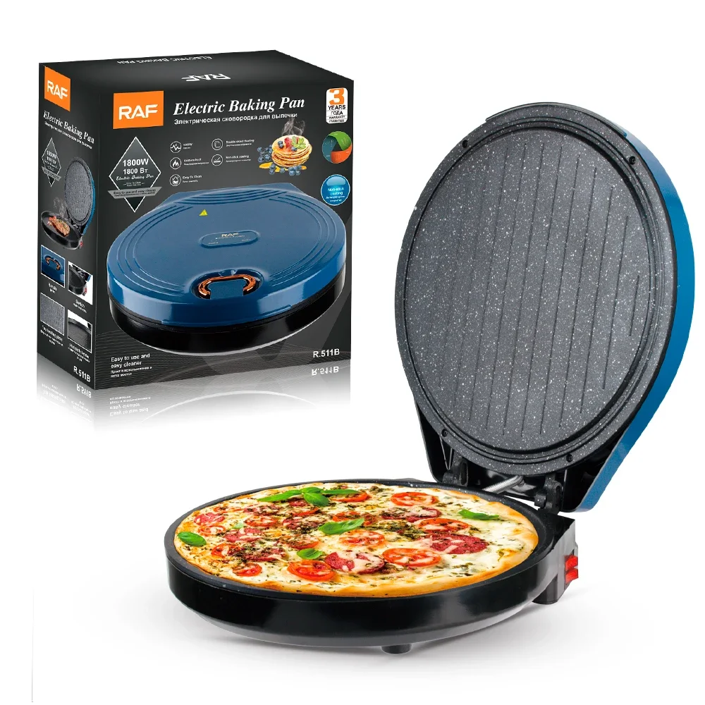 RAF 2 Colors Breakfast Bread Toasting Nonstick Round Sandwich Grill Panini Press Grill Pancake Electric baking pan