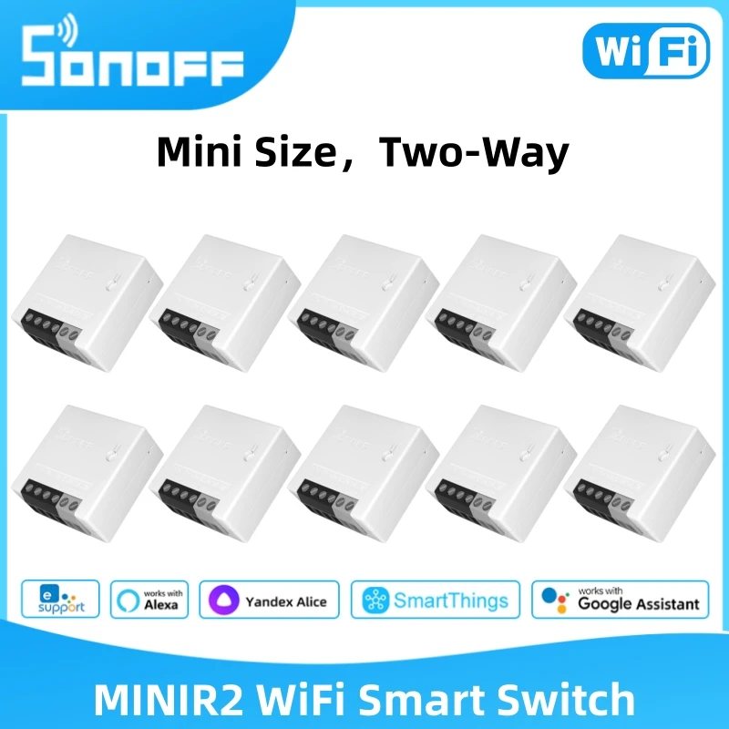 

SONOFF MINIR2 Wi-Fi умный переключатель с поддержкой двустороннего управления умный дом беспроводной пульт дистанционного управления через EWelink Alexa Google Home