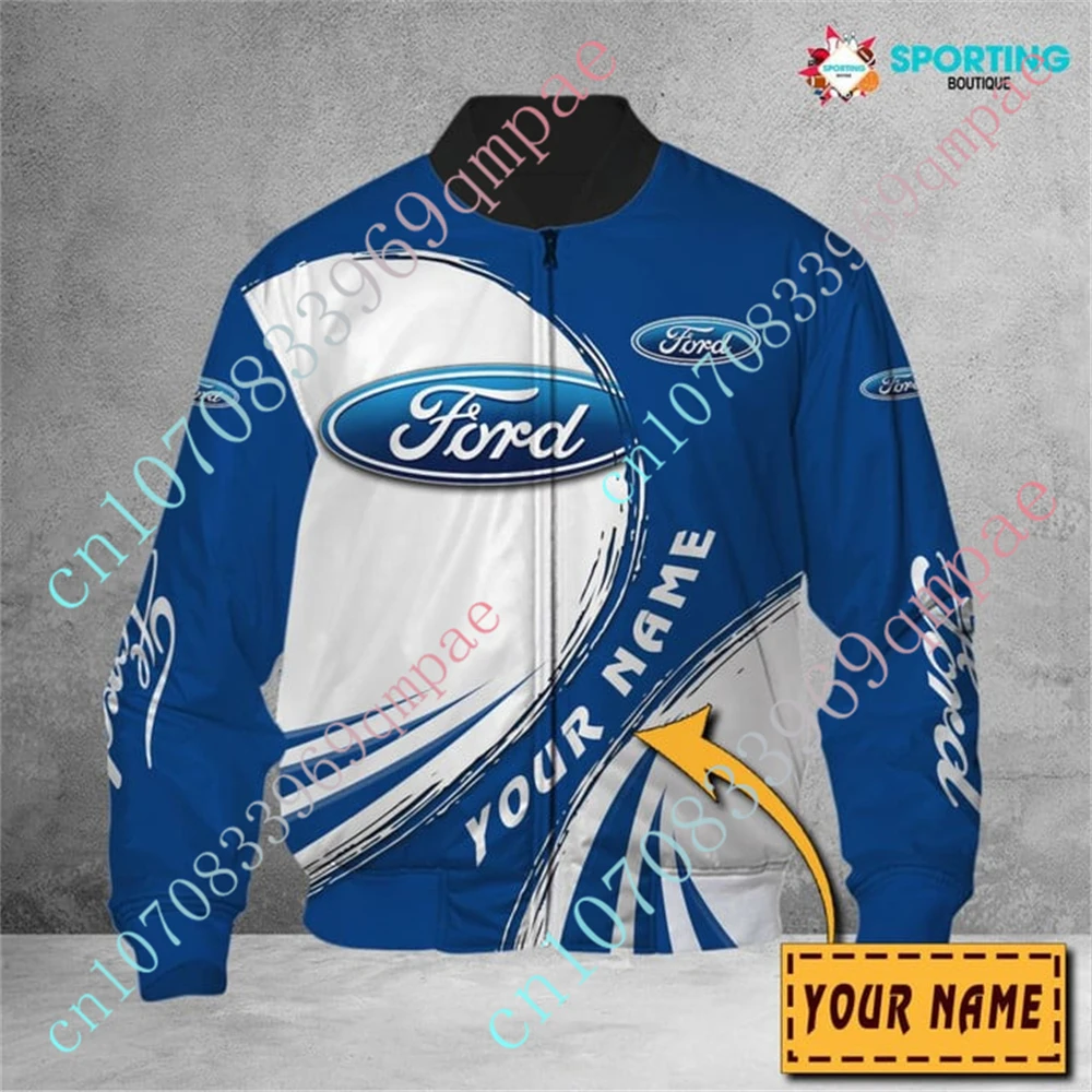 Ford Clothing Jackets For Men Techwear Baseball Uniform Bomber Jacket Thick Coats Harajuku Parkas Windbreaker Custom Logo