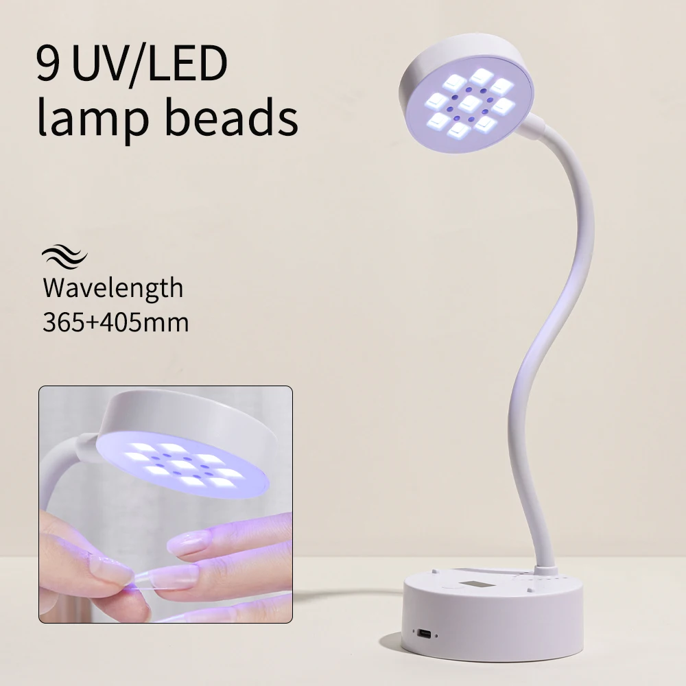 YIKOOLIN LED مجفف الأظافر الأشعة فوق البنفسجية هلام مسمار مصباح قابلة للشحن التحكم باللمس التجفيف السريع 360 °   مصباح طاولة قابل للانحناء لفن الأظافر