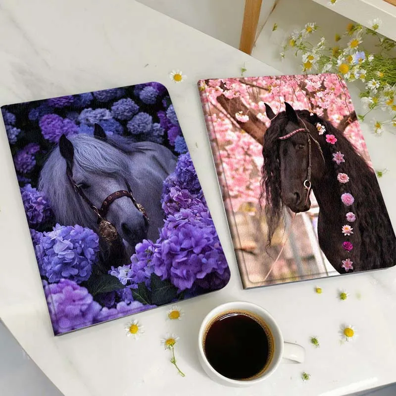 

Black Horse Cherry Blossom Tablet Case For Samsung Galaxy Tab A A7 A8 A9 A11 S6 S11 Lite Plus 10.1 10.4 10.5 Inch 2022 2025