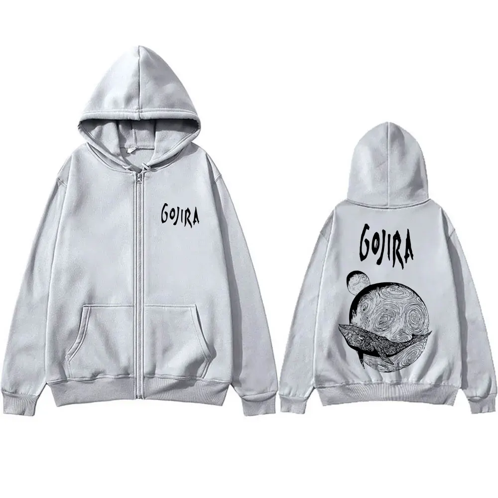 Rock Metal Band Gojira From Mars To Sirius Music Album Cover Zipper Hoodie Men's Women's Classic Vintage Oversized Zip Up Jacket