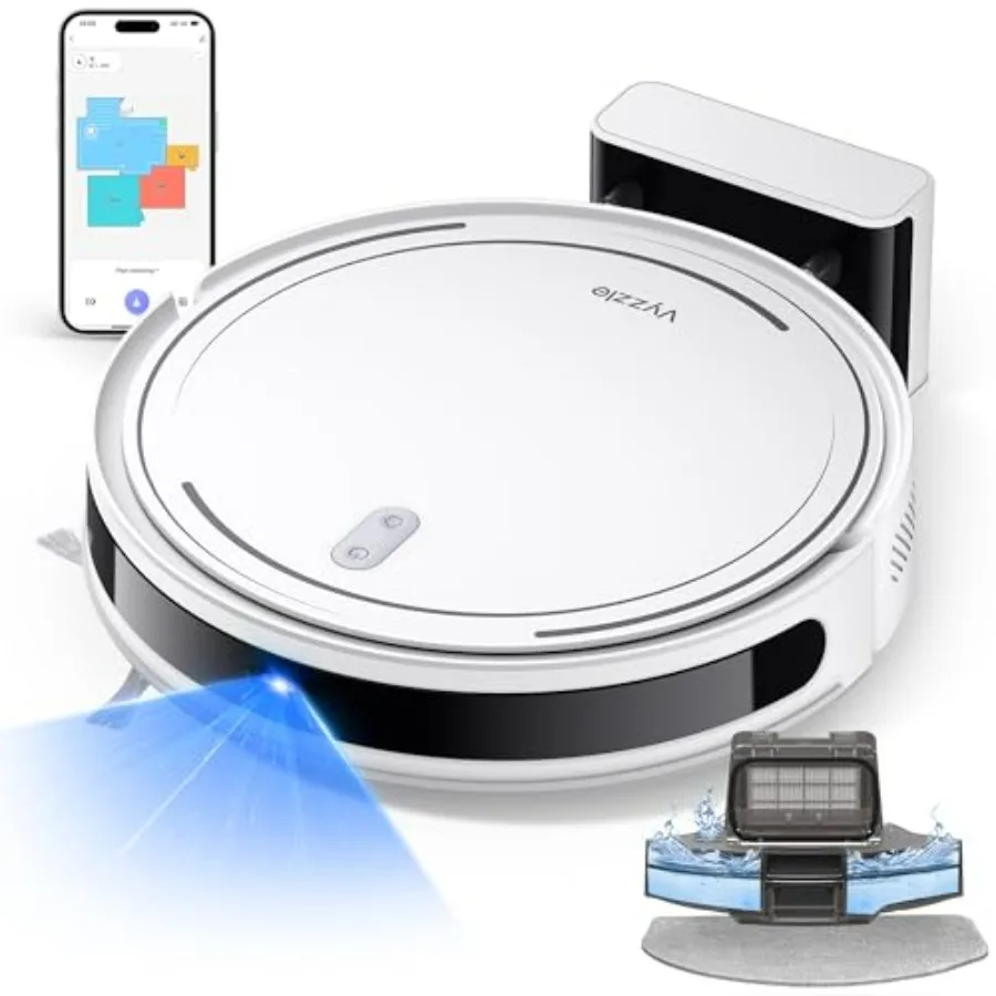 

Robot Vacuum and Mop, Smart Navigation Robot Vacuum with 5000Pa Suction, Ultra Slim Robot Vacuum Cleaner, 150Mins Max, App/Alex