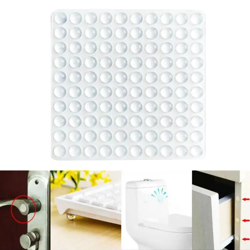 Round/Square Bumper Self Adhesive Door Stopper Rubber Damper Buffer Black/Clear Silicone Furniture Drawer Protective Pad