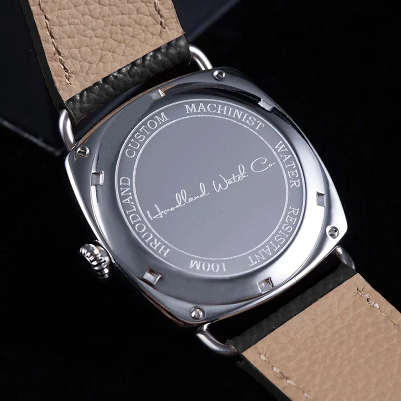 Personalisierte Uhren für Herren mit Automatikwerk ST1701, Kissen-Gehäuse, retro-quadratischer Form, klassischem Zifferblatt mit Logo, DTY – ideales Geschenk