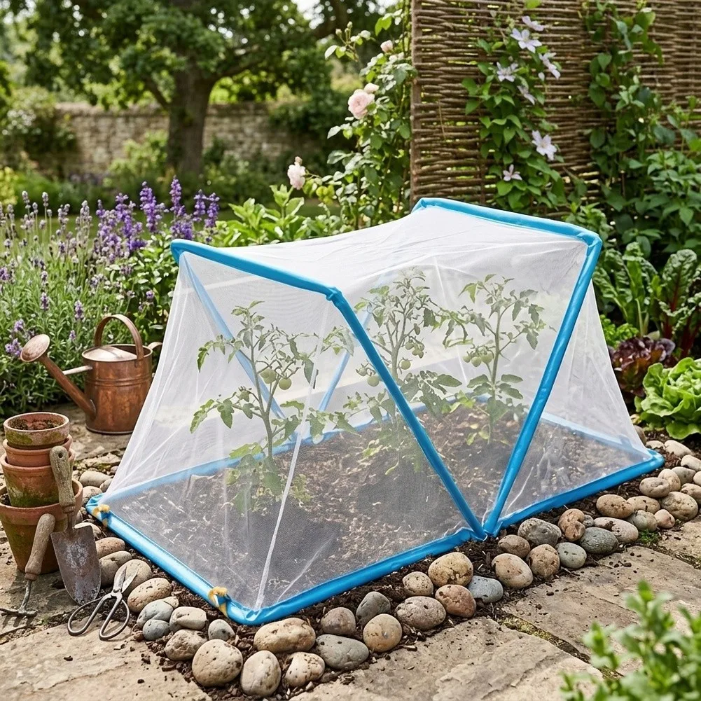 Lightweight Foldable Garden Cover for Raised Beds Constructed with Breathable Polyester and Reinforced Glass Fibers