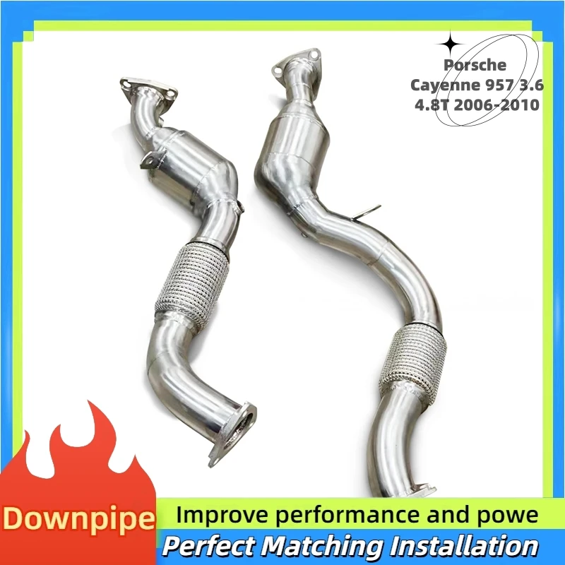 Used for Porsche Cayenne 957 3.64.8T 2006-2010 Customized stainless steel Exhaust downpipe  Catalytic downpipe exhaust system