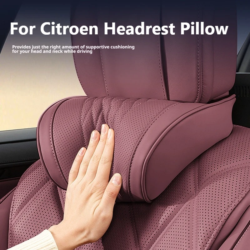 Luxury Nappa Leather Latex Car Neck Pillow For Citroen C3 C3 Aircross C4 ë-C4 C5 X C5 Berlingo C4 Picasso Car Waist Pillow