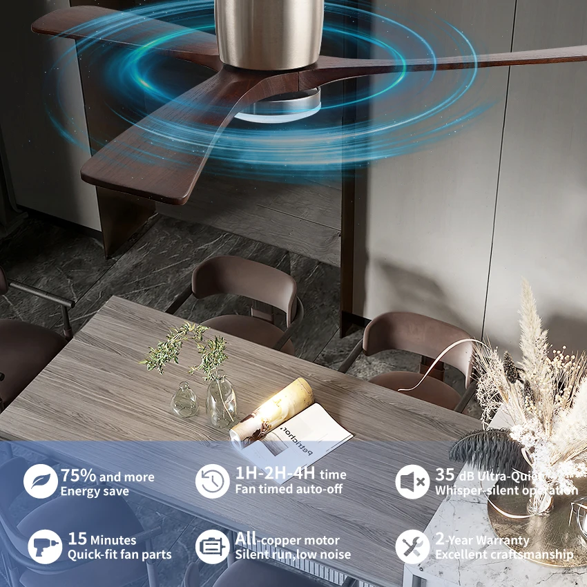 Ventilador de teto com lâminas - Ceiling Fan Dc Motor 52 Inch avaliação e preço