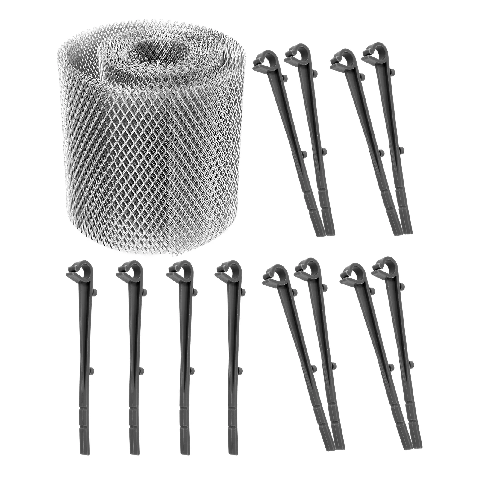 

1 set 15cmx6m 10 Gray Hooks Gutter Leaf Protection Drainage Tool Lightweight Anti Blocking Filter Mesh Screen Garden Tools