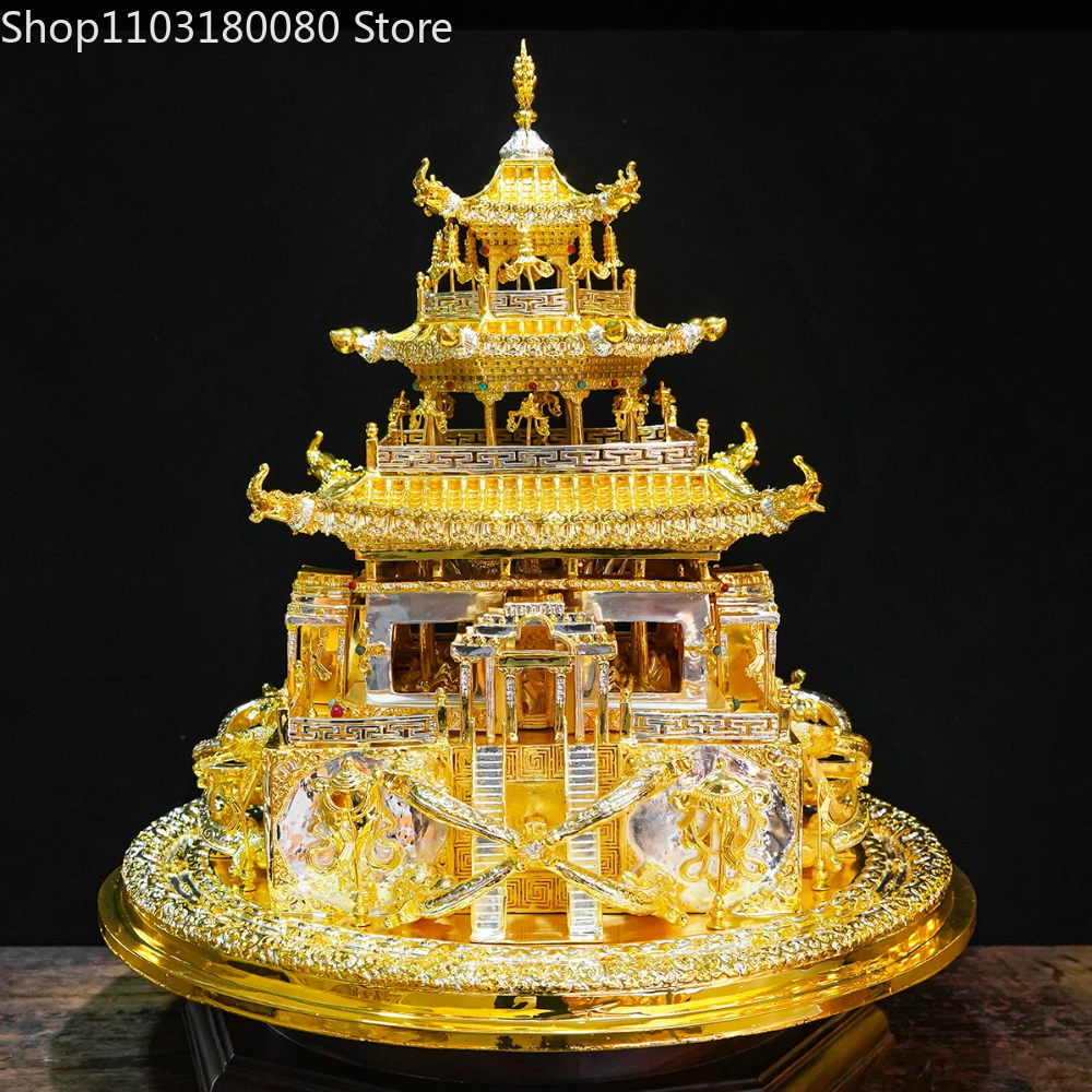 59cm Copper gilding silver carved Twenty-one degree mother Tara Mandala sculpture Tibet buddhism Tancheng decor statue