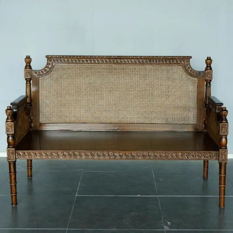Furniture for small-sized apartments sofa club bed and breakfast furniture Thai medieval retro double sofa