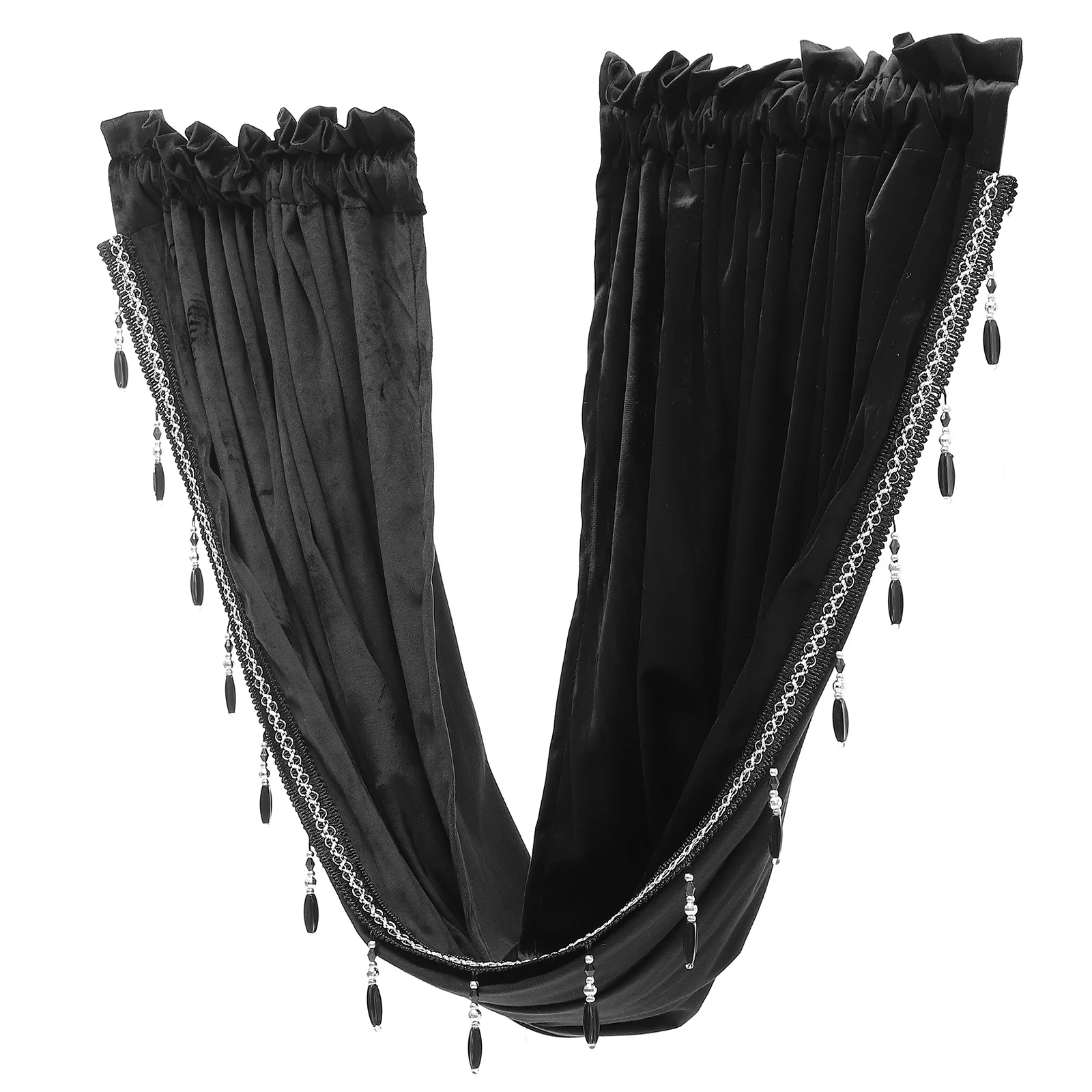 Exquisite Fringed Curtain Lint Material Decorative Short Curtain for Kitchen Dining Room Window Decor Chic Window Decor