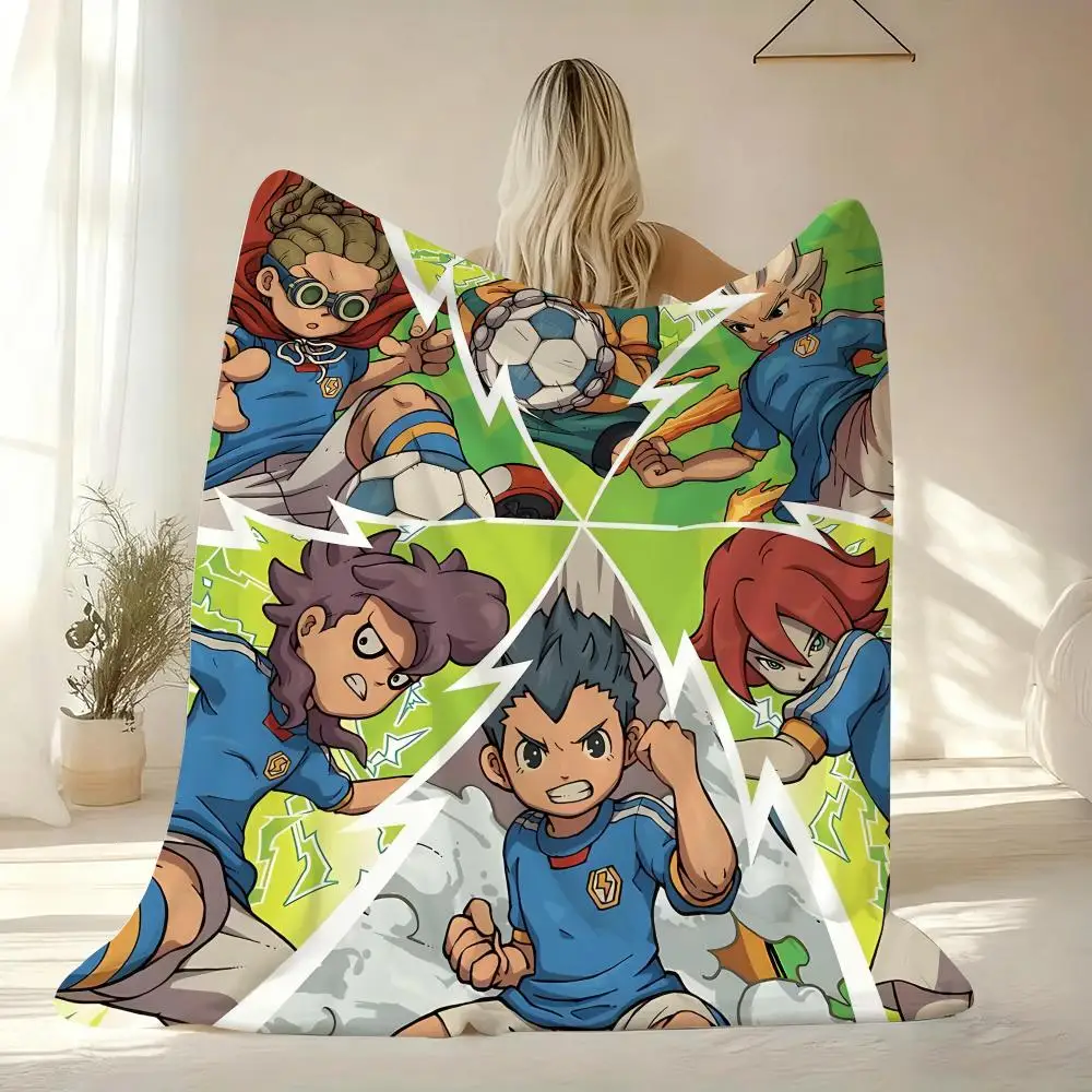 I-Inazuma E-Eleven Anime Throw Soft Flannel Throw Blanket Lightweight Cooling Summer AC Nap Blanket for Sofa Bed Couch Travel