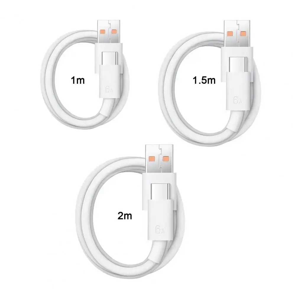 Cable de carga de 100/150/200cm, accesorios para teléfono ampliamente compatibles, Cable de datos para teléfono inteligente tipo C, Cable cargador de repuesto