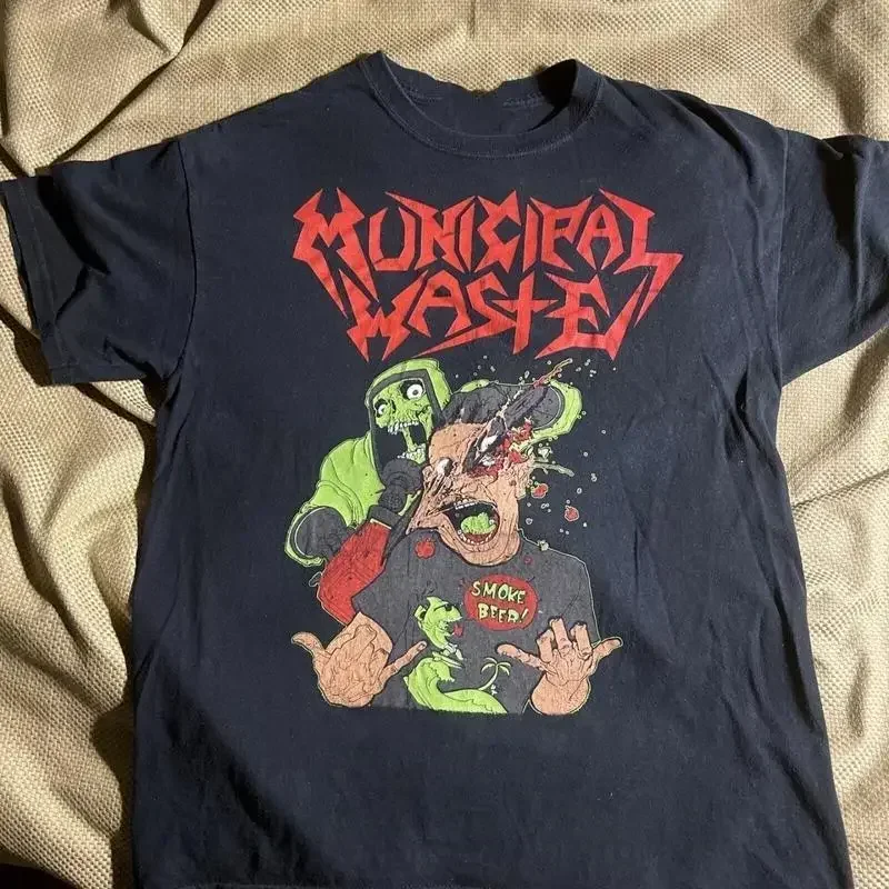 Rare Municipal Waste Band Cotton For Fan S 2345XL Black T shirt GC2087