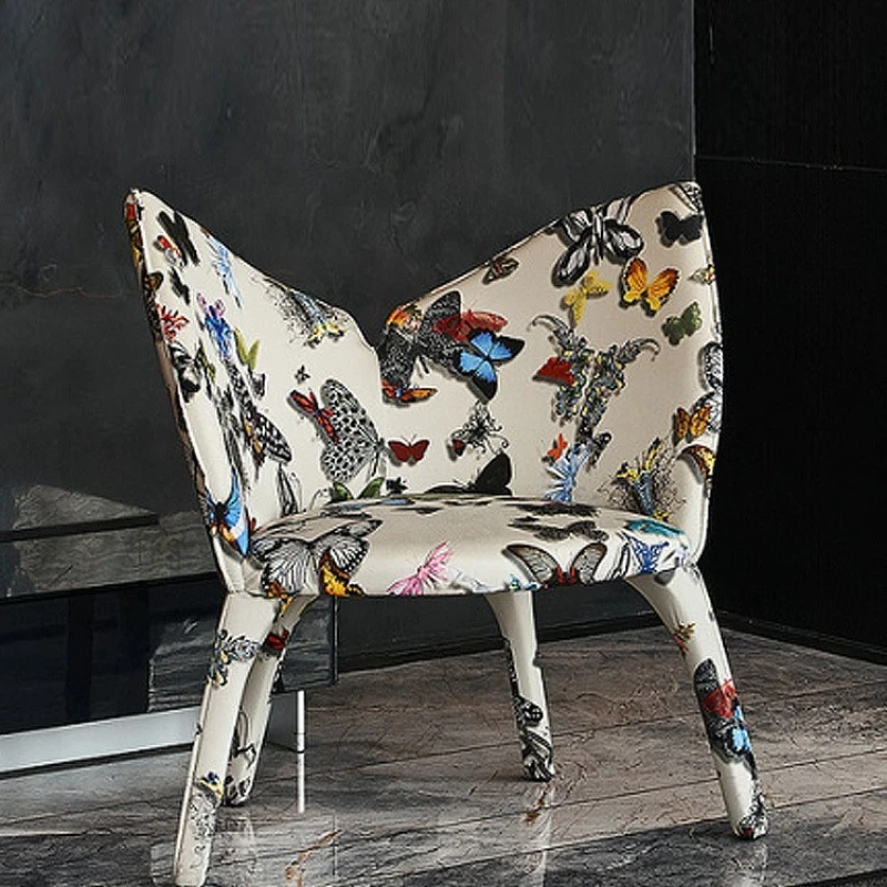 

Special-shaped home designer high-end Italian minimalist light luxury fabric butterfly leisure chair seat