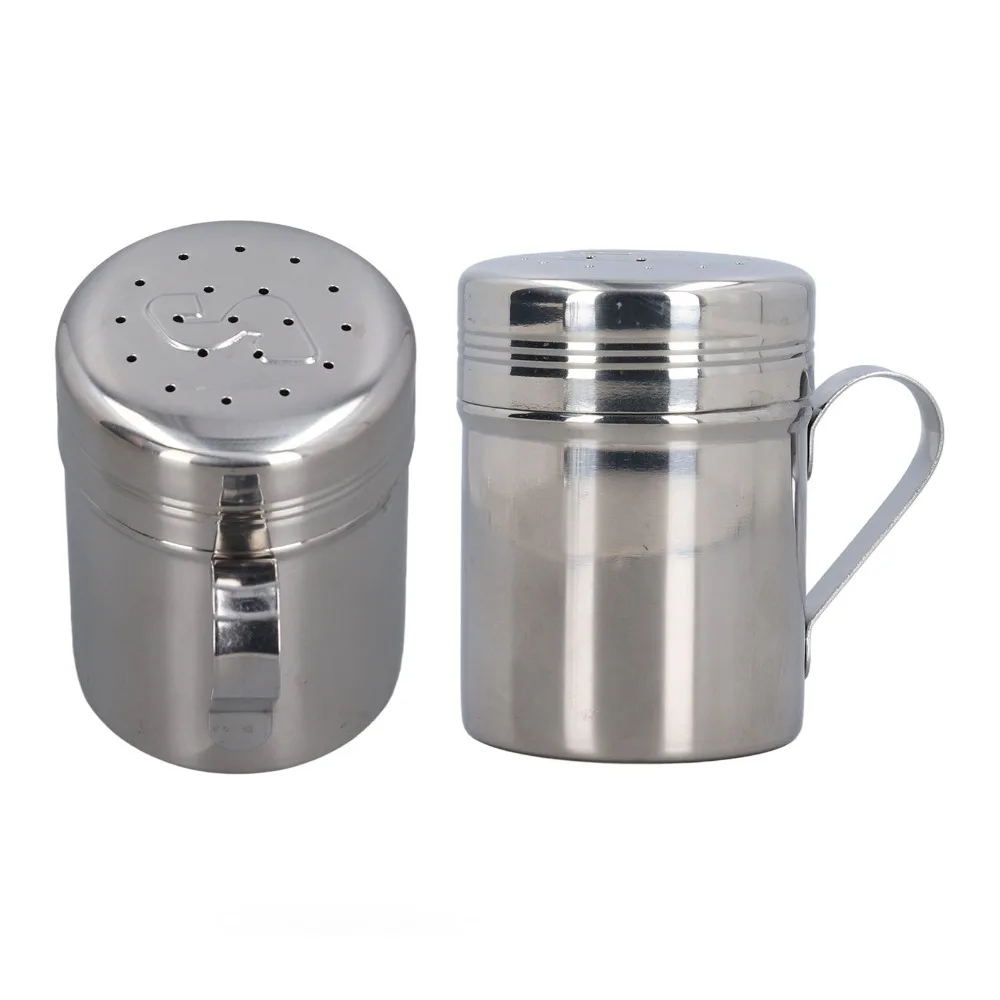 

2PCS Stainless Steel Salt & Peppers Set Professional Leak Proof Seasoning Bottle S Shape P Shape Easy Identification