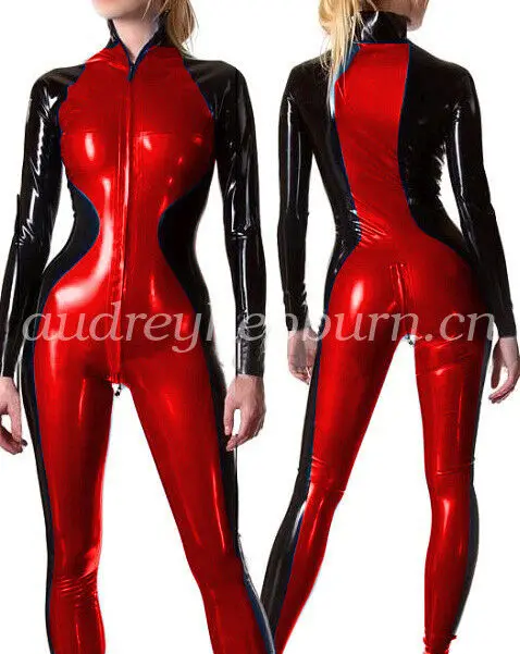 

100% New Latex Rubber Women Bodysuit Fancy Dance Catsuit Suit Size 0.4MM S-XXL