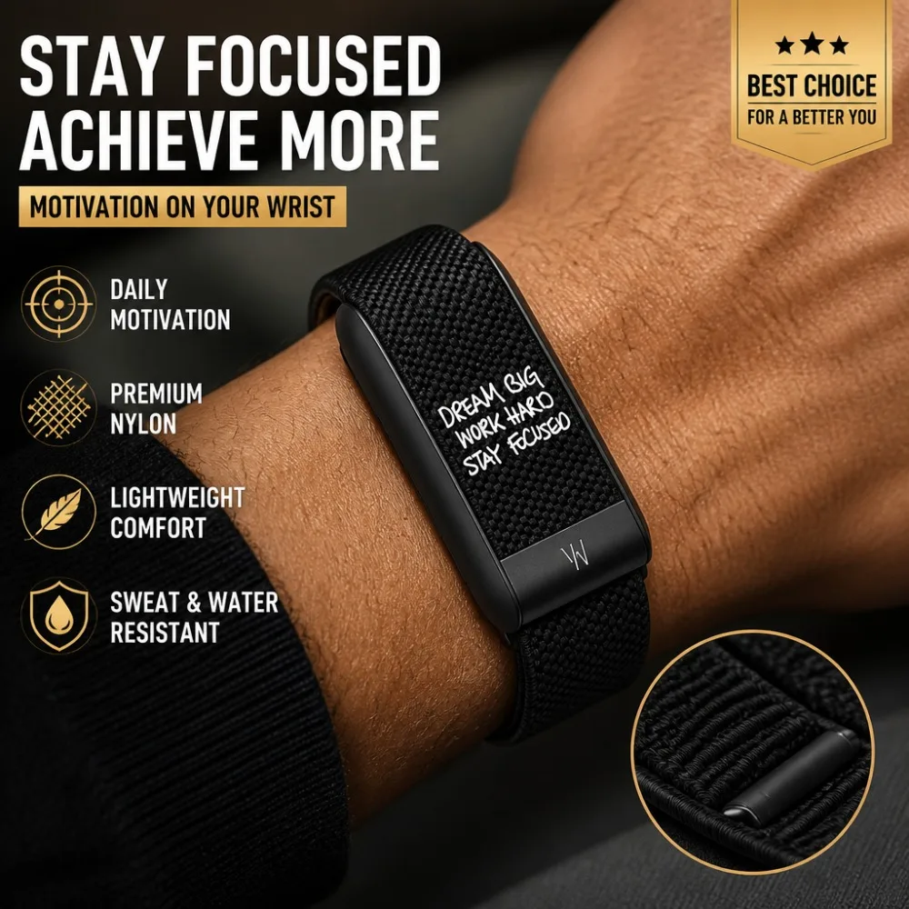 WHOOP 5.0 Compatible Black Printed Nylon Sport Band Crown Pattern Slogan Strap Breathable Replacement Fitness Wristband