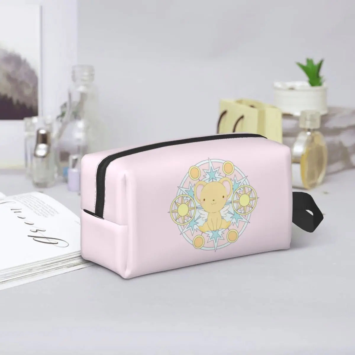 Kero Sakura Card Captor Kawaii Makeup Bag Cosmetic Organizer Storage Dopp Kit Toiletry Cosmetic Bag for Women Beauty Travel