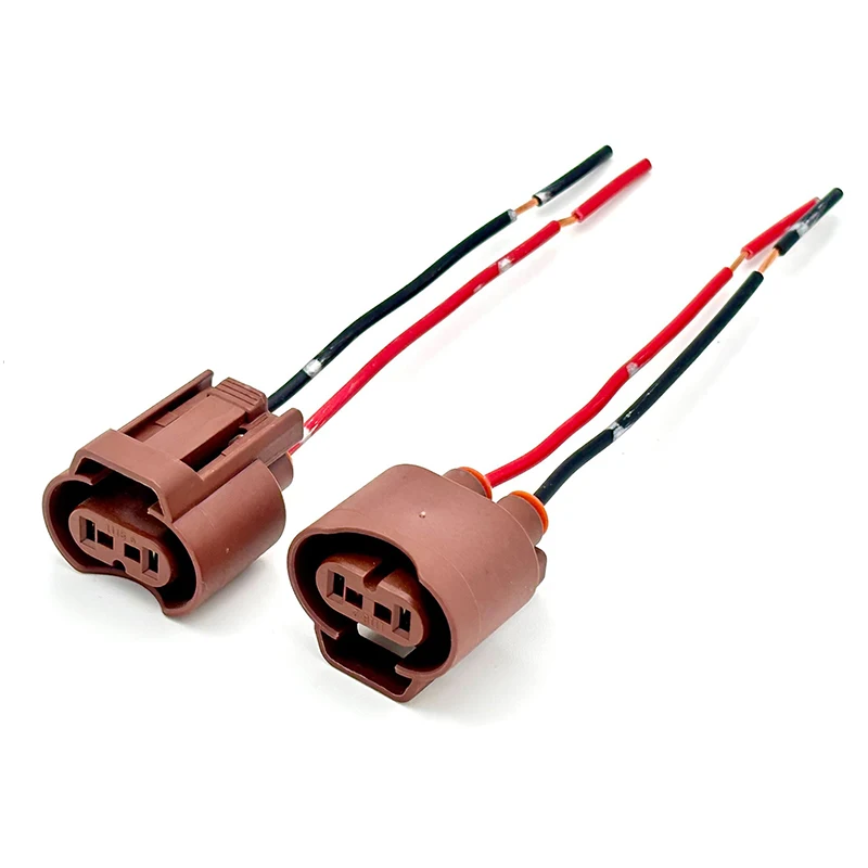 1 Para Adapterów Gniazda Żarówki Samochodowej 9006 HB4 Żeńskie Złącze Przedłużacz Wiązka Przewodów Akcesoria do Świateł Samochodowych ABS + Przewód