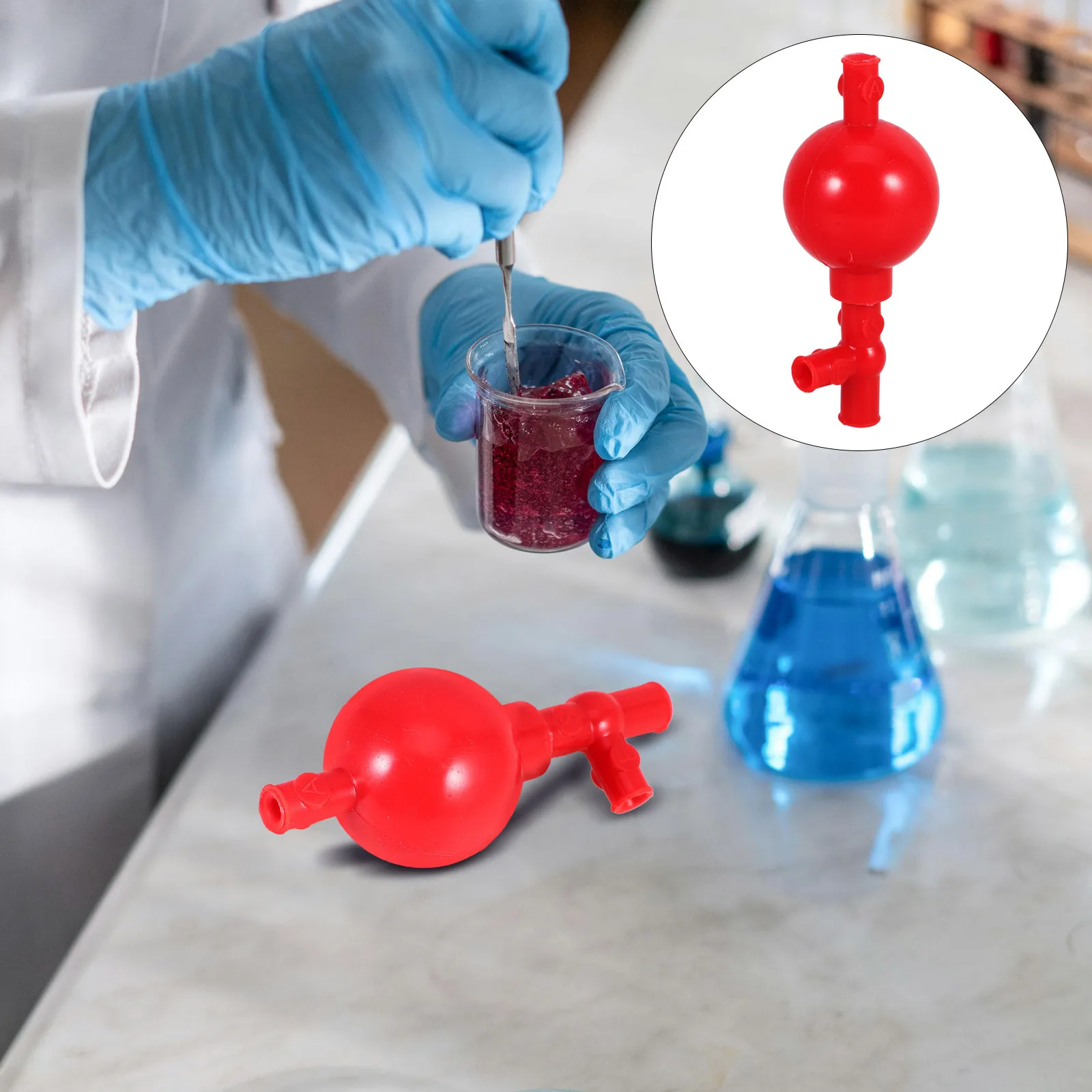 

Silicone Lab Suction Bulb Three Valve Pipette Filler Accurate Quantitative Liquid Handling Laboratory Pipette Device